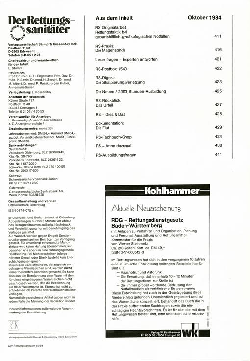 Der Rettungssanitäter 10/1984