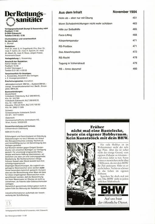 Der Rettungssanitäter 11/1984