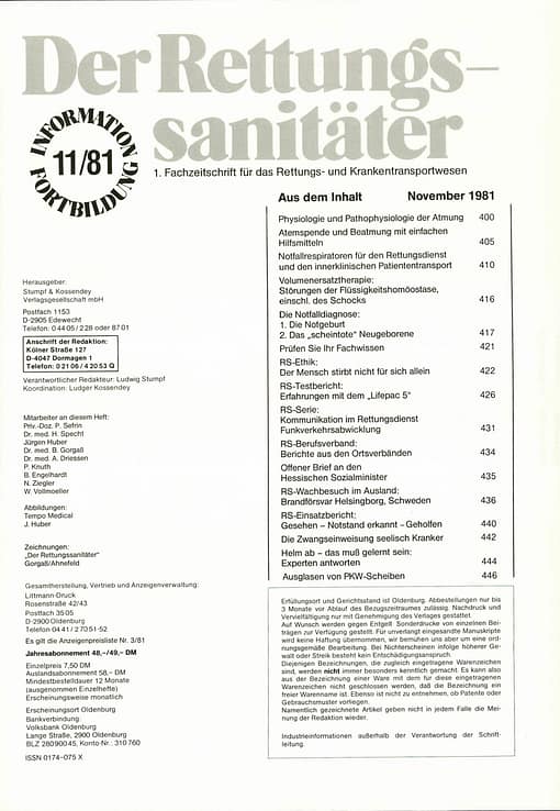 Der Rettungssanitäter 11/1981