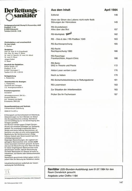 Der Rettungssanitäter 04/1984