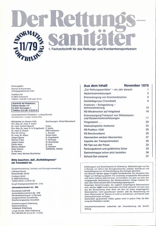 Der Rettungssanitäter 11/1979