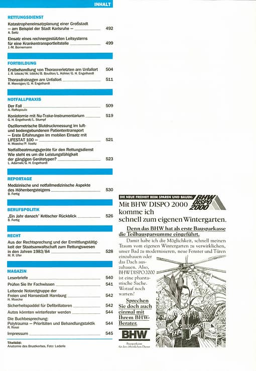 RETTUNGSDIENST 11/1985