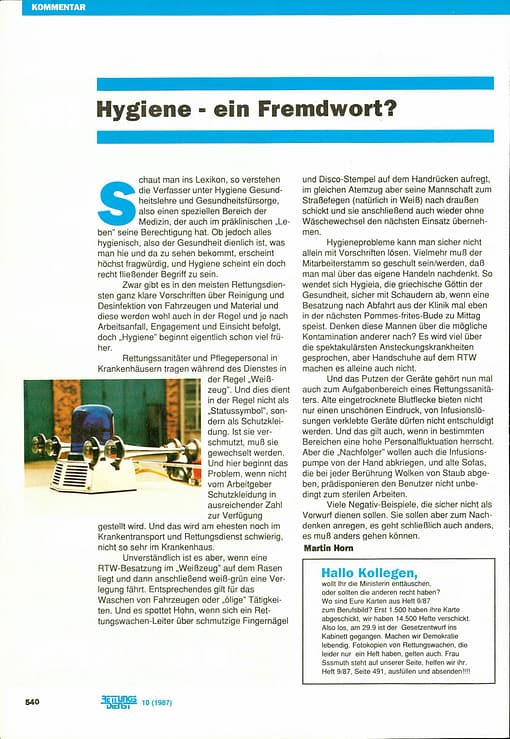 RETTUNGSDIENST 10/1987