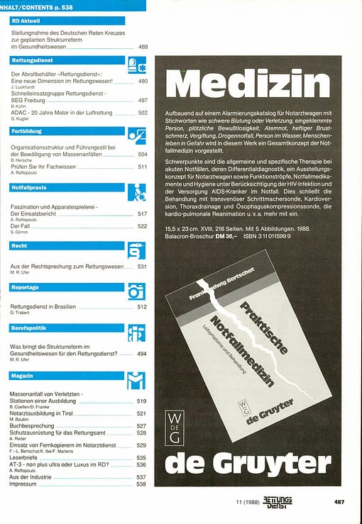 RETTUNGSDIENST 09/1988