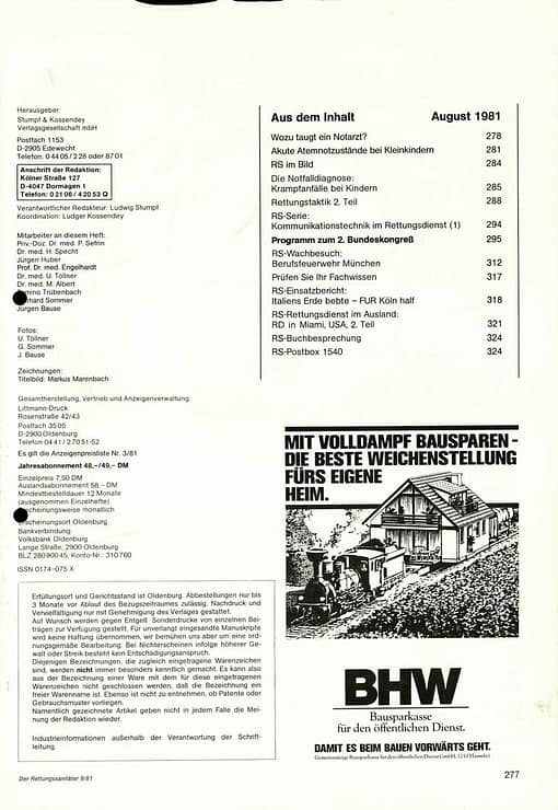 Der Rettungssanitäter 08/1981