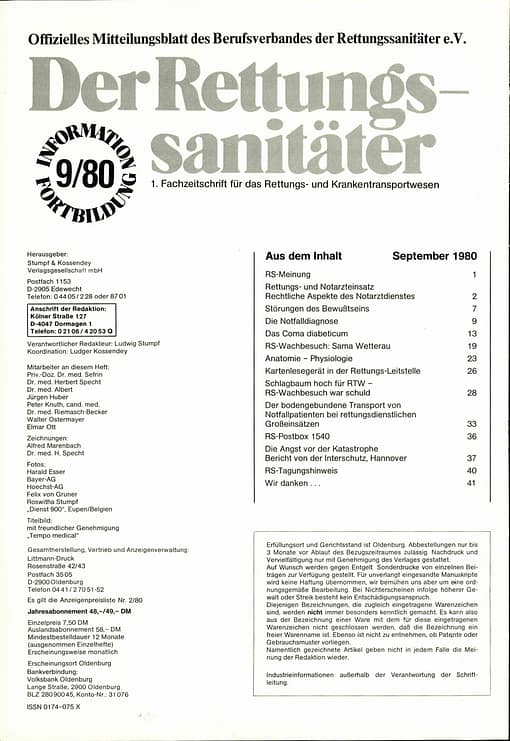 Der Rettungssanitäter 09/1980