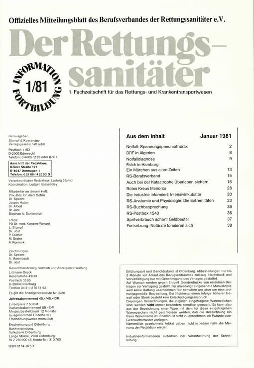 Der Rettungssanitäter 01/1981
