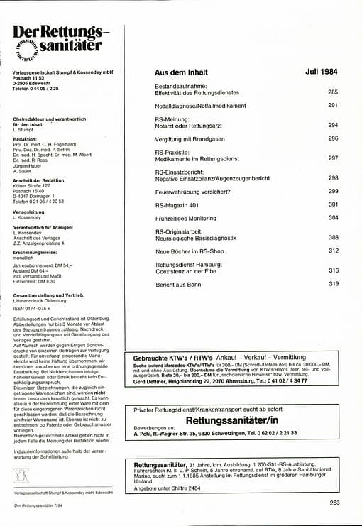 Der Rettungssanitäter 07/1984