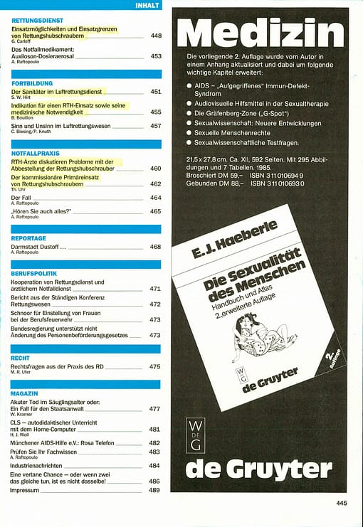 RETTUNGSDIENST 10/1985