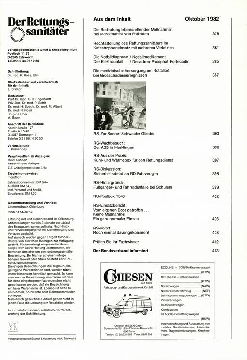 Der Rettungssanitäter 10/1982