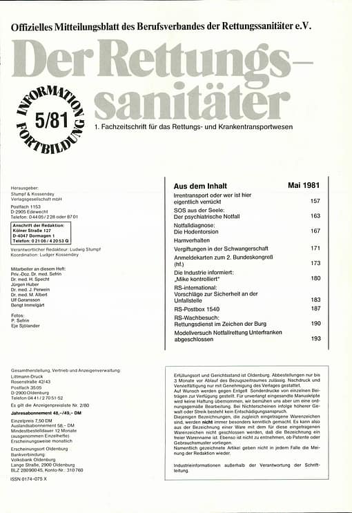 Der Rettungssanitäter 05/1981