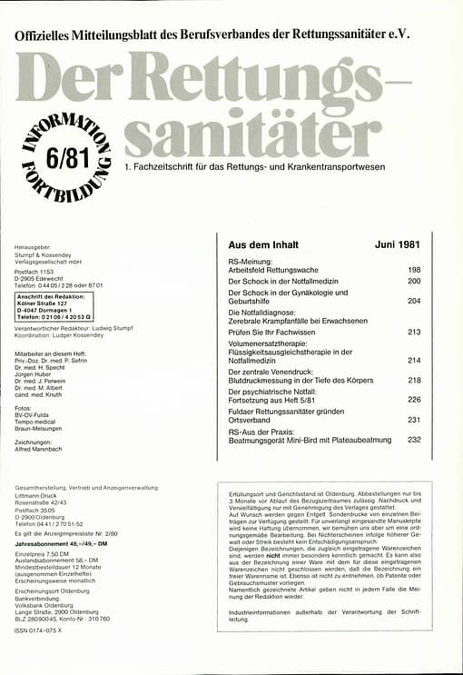 Der Rettungssanitäter 06/1981