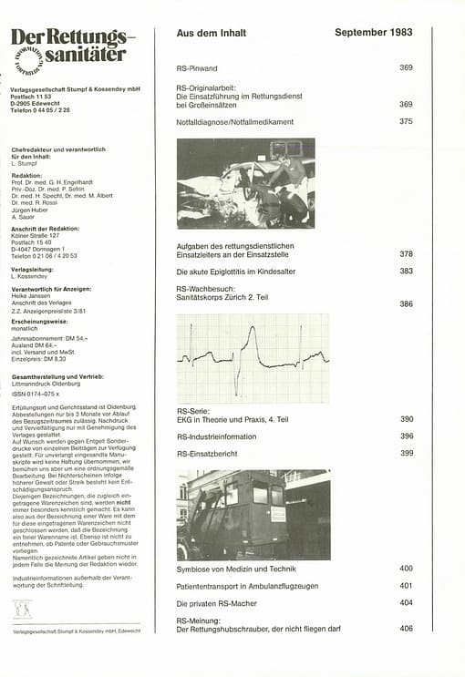 Der Rettungssanitäter 09/1983