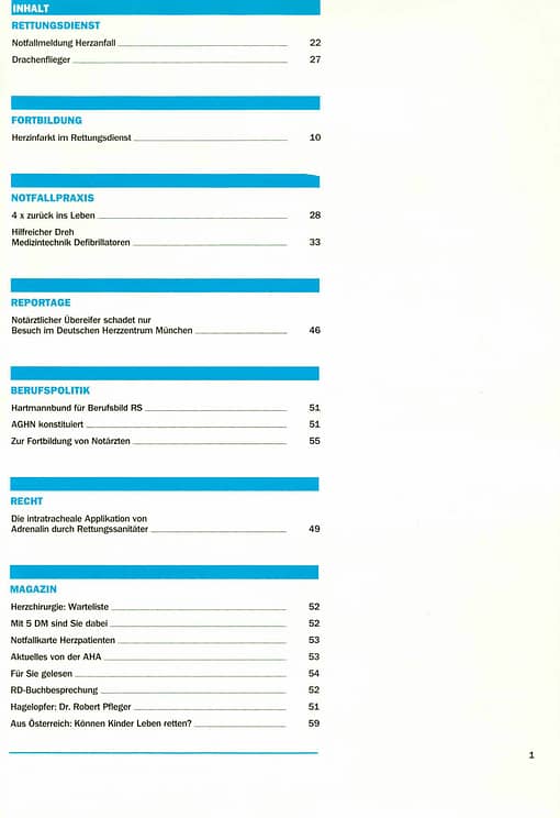 RETTUNGSDIENST 01/1985