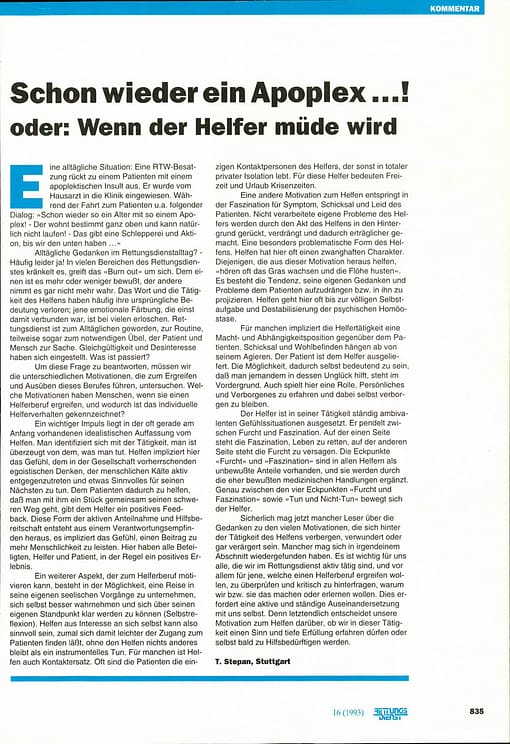 RETTUNGSDIENST 11/1993