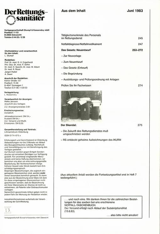 Der Rettungssanitäter 06/1983