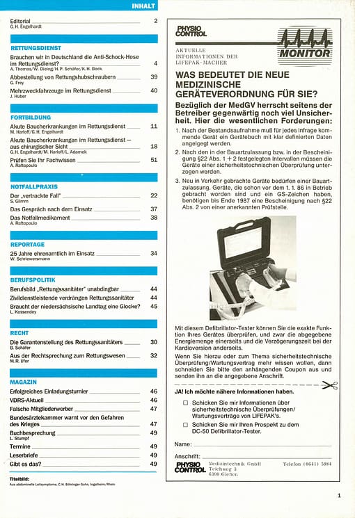 RETTUNGSDIENST 01/1986
