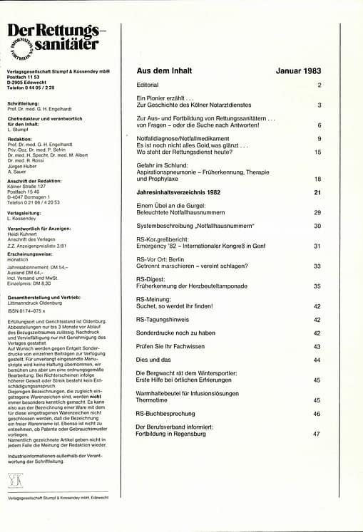 Der Rettungssanitäter 01/1983