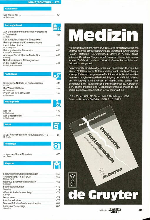 RETTUNGSDIENST 08/1988