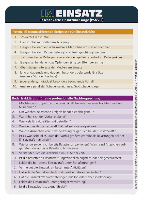 Einsatznachsorge (PSNV-E) - Taschenkarte für Einsatzkräfte im Bevölkerungs- und Katastrophenschutz (Bundle) – Bild 2