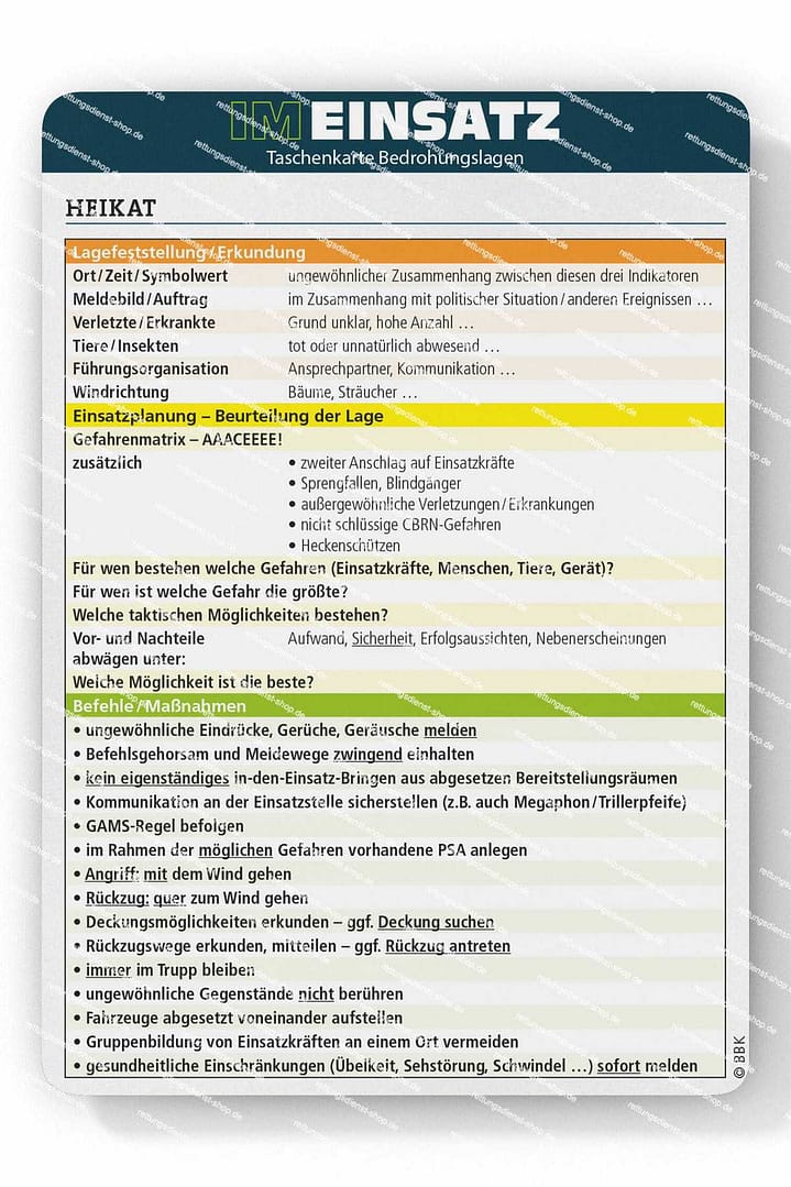 Bedrohungslagen - Taschenkarte für Einsatzkräfte im Bevölkerungs- und Katastrophenschutz – Bild 3