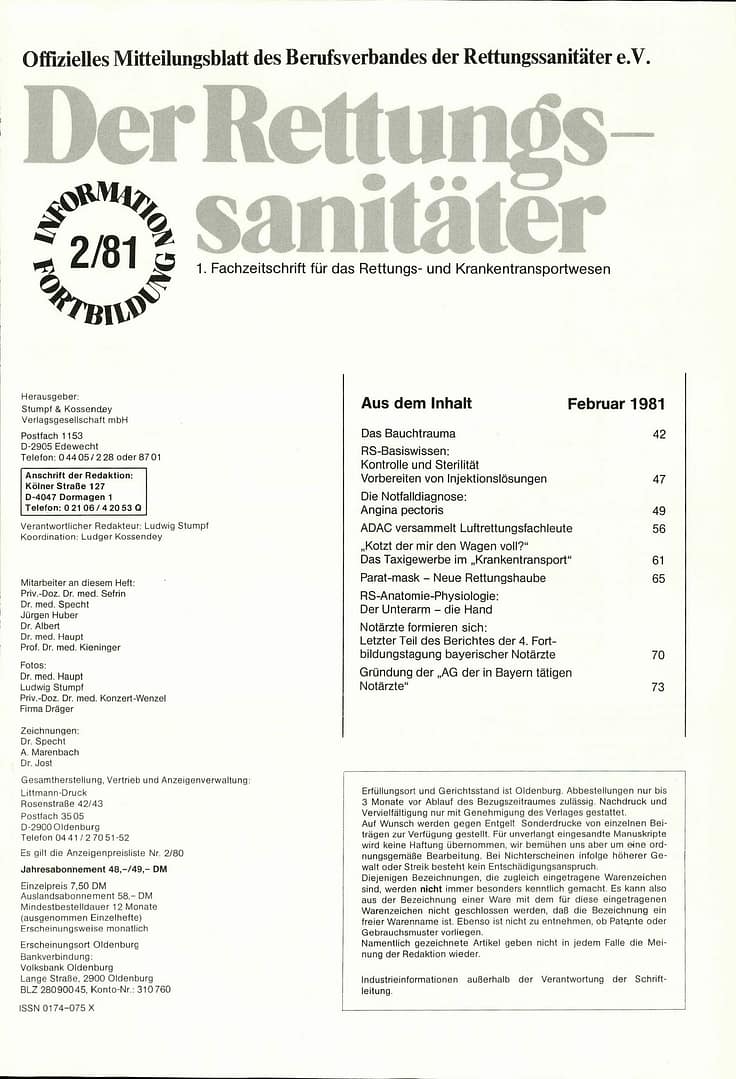 Der Rettungssanitäter 02/1981
