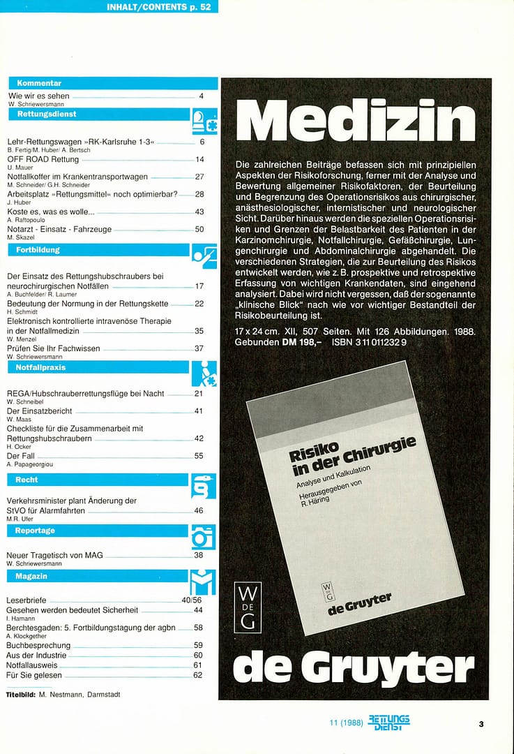 RETTUNGSDIENST 01/1988