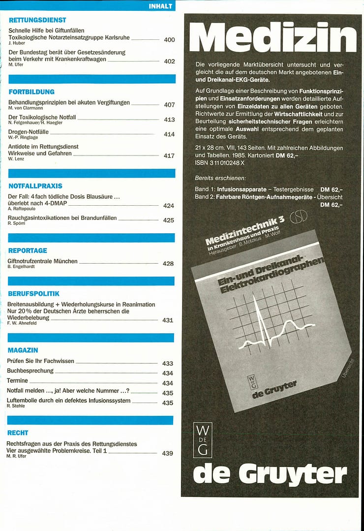RETTUNGSDIENST 09/1985