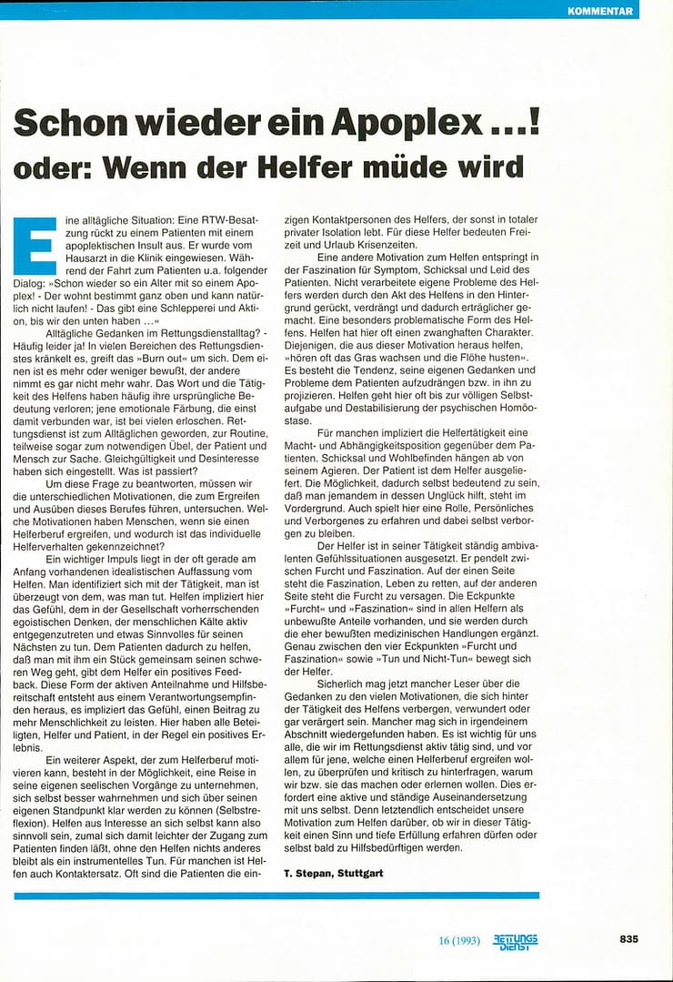 RETTUNGSDIENST 11/1993