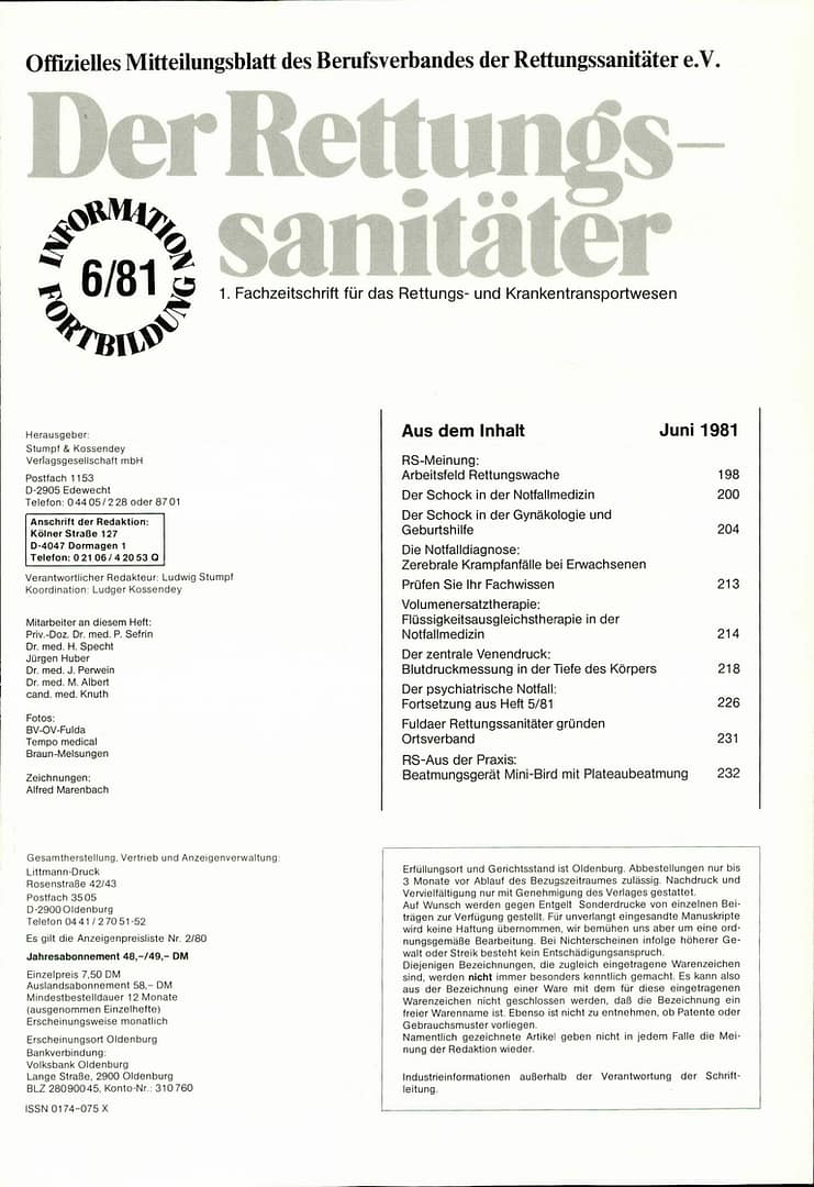 Der Rettungssanitäter 06/1981