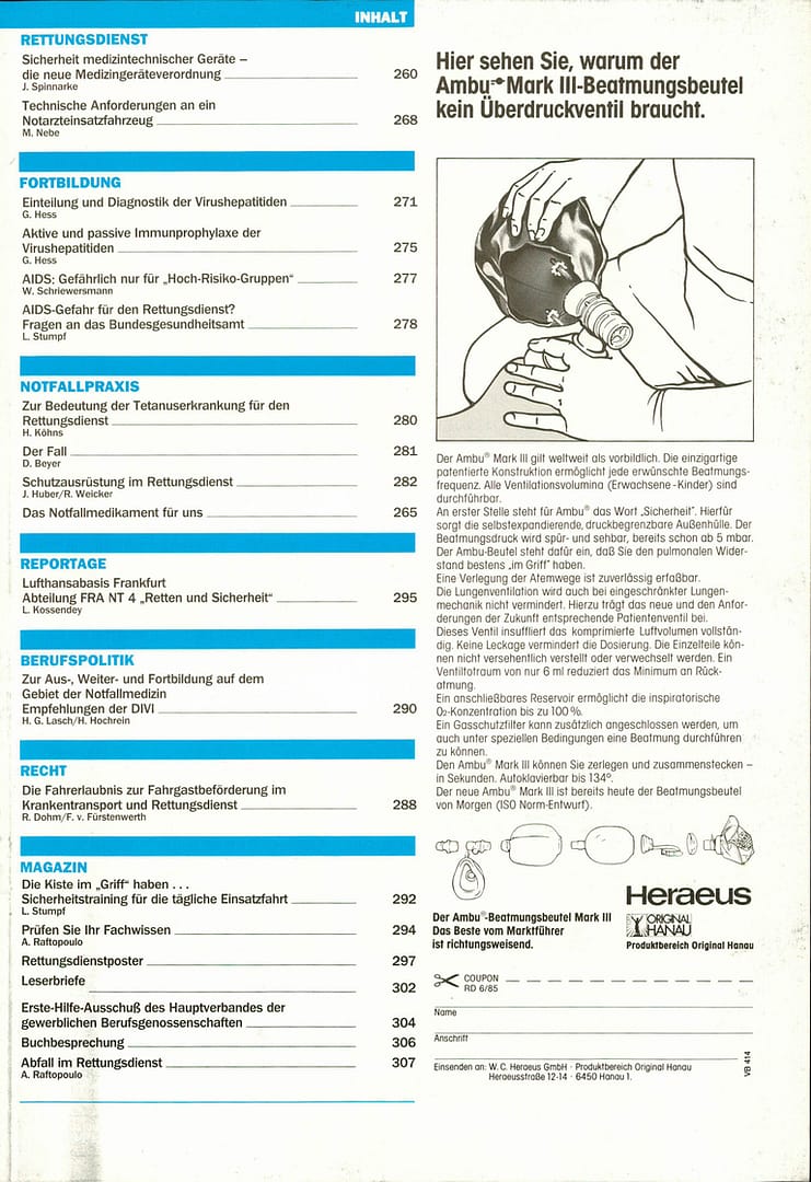RETTUNGSDIENST 06/1985