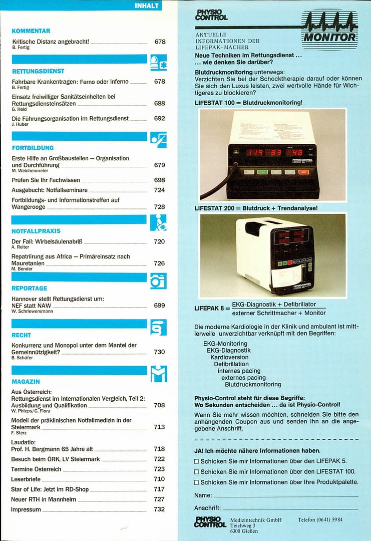 RETTUNGSDIENST 11/1986