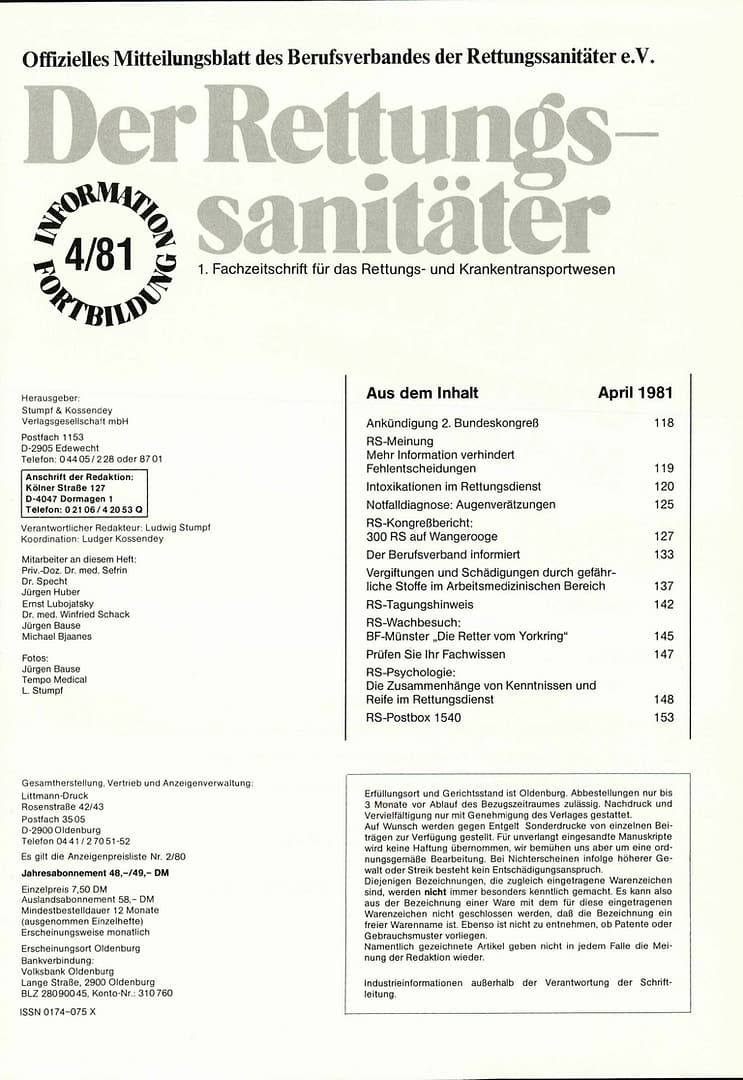Der Rettungssanitäter 04/1981