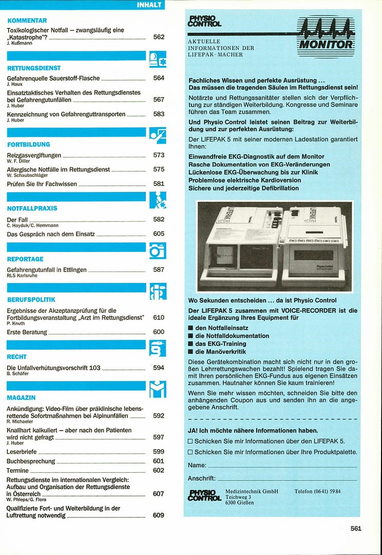 RETTUNGSDIENST 09/1986