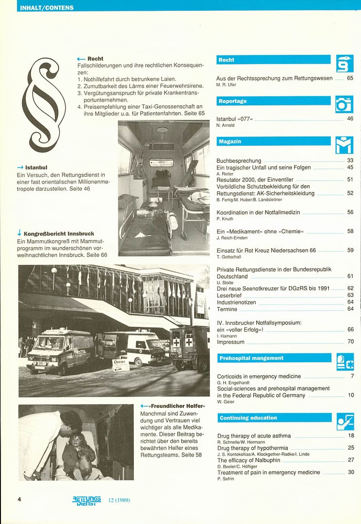 RETTUNGSDIENST 01/1989