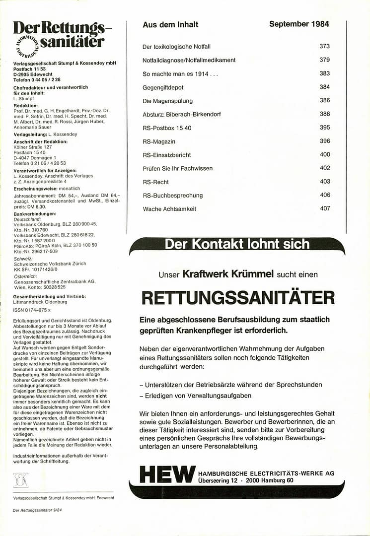 Der Rettungssanitäter 09/1984