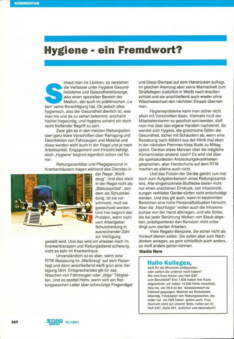 RETTUNGSDIENST 10/1987