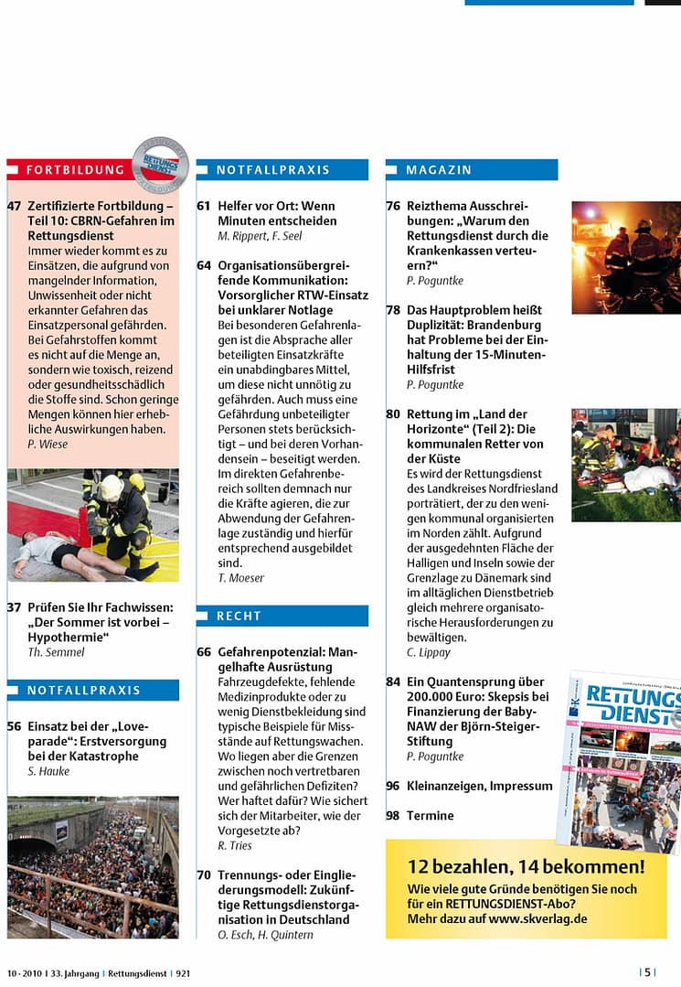RETTUNGSDIENST 10/2010