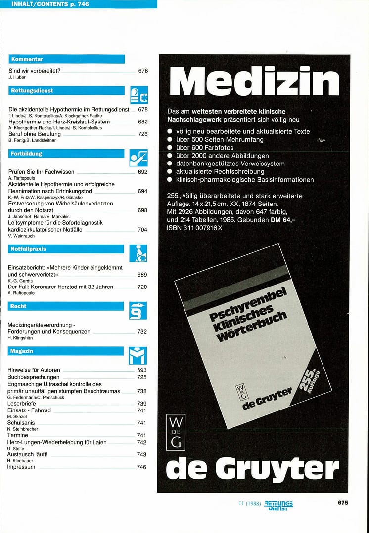 RETTUNGSDIENST 12/1988