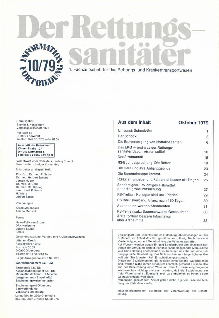 Der Rettungssanitäter 10/1979