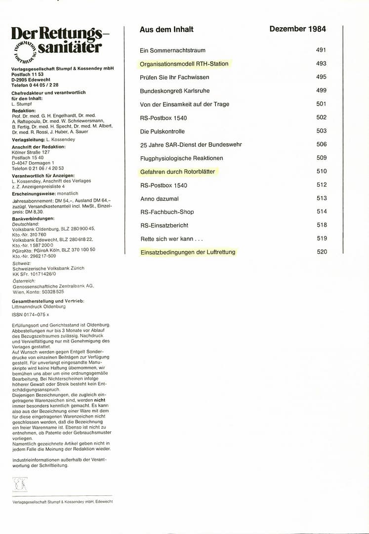 Der Rettungssanitäter 12/1984