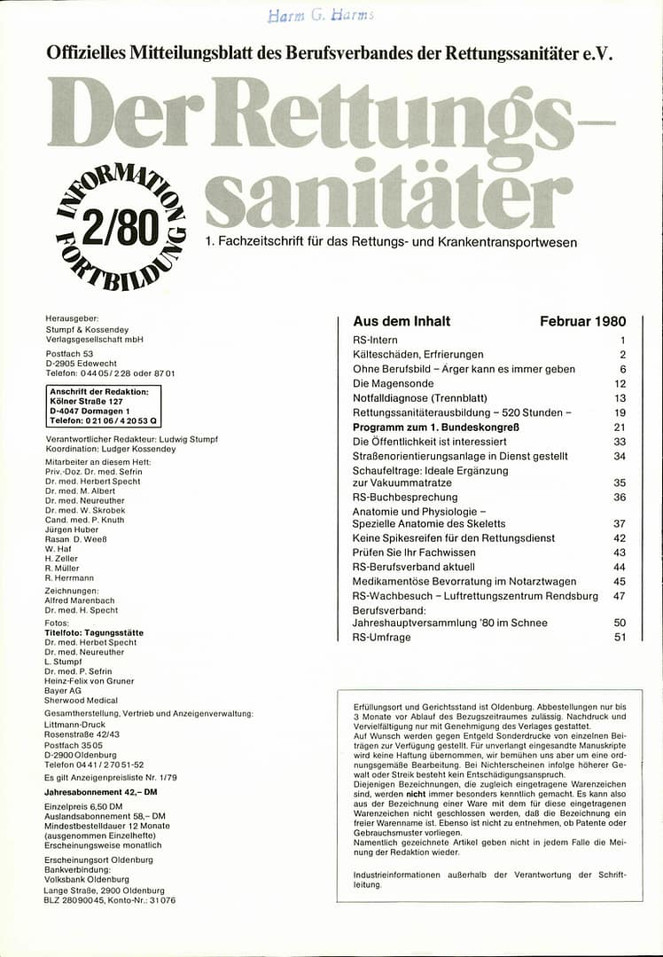 Der Rettungssanitäter 02/1980
