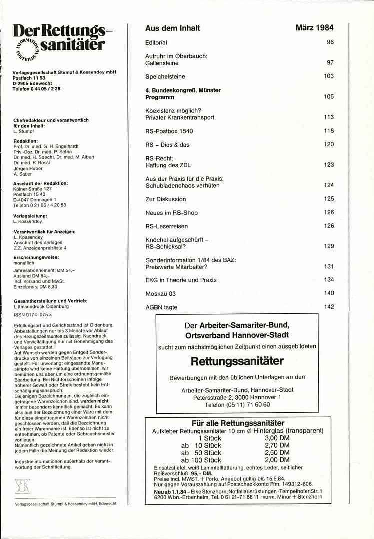 Der Rettungssanitäter 03/1984