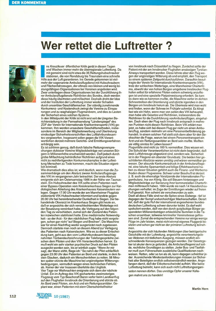 RETTUNGSDIENST 03/1987