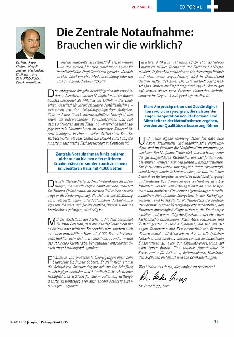 RETTUNGSDIENST 08/2007