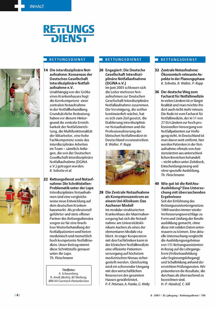 RETTUNGSDIENST 08/2007