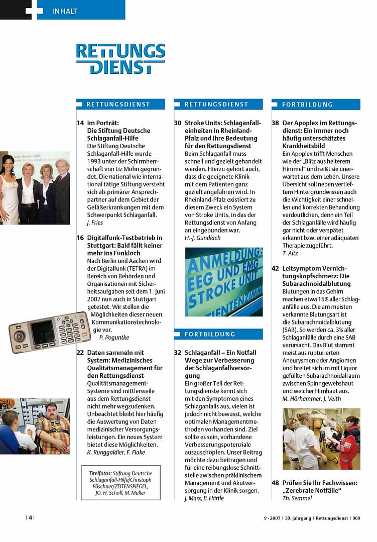RETTUNGSDIENST 09/2007