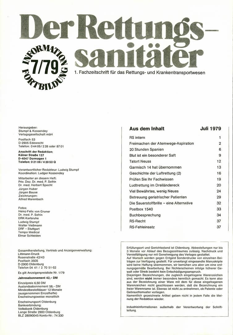 Der Rettungssanitäter 07/1979