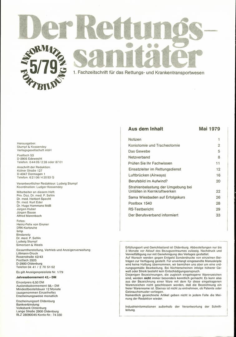 Der Rettungssanitäter 05/1979