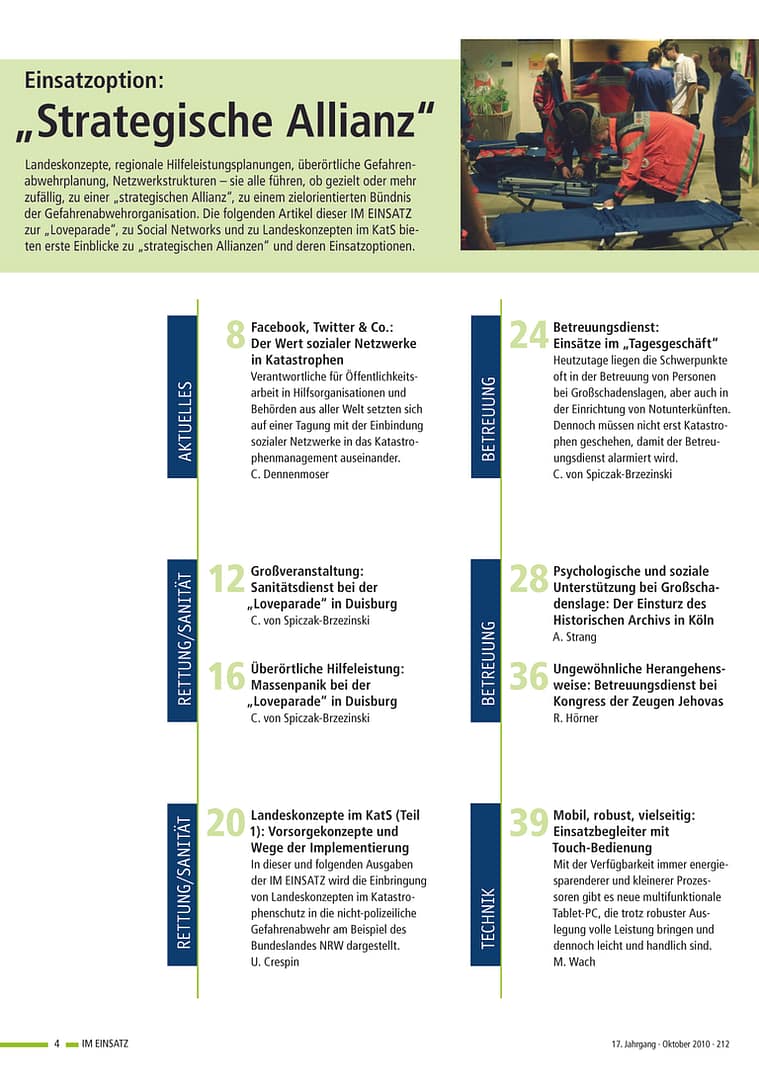 IM EINSATZ 05/2010 - Betreuungsdienst